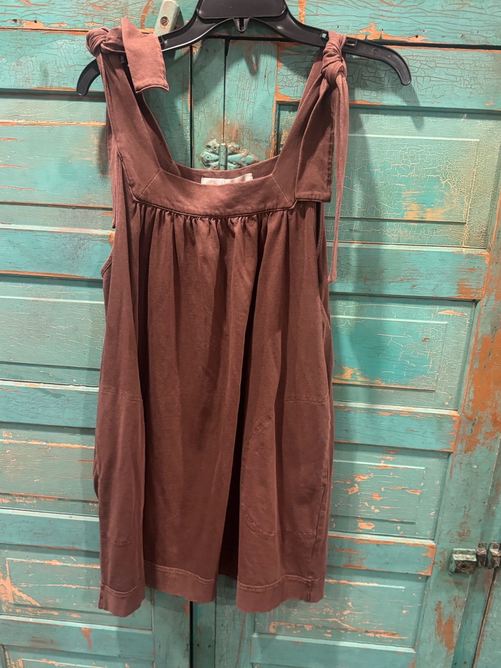 Free People BEACH Brown Tie-Shoulder Sundress-first 2 pic are accurate color rep